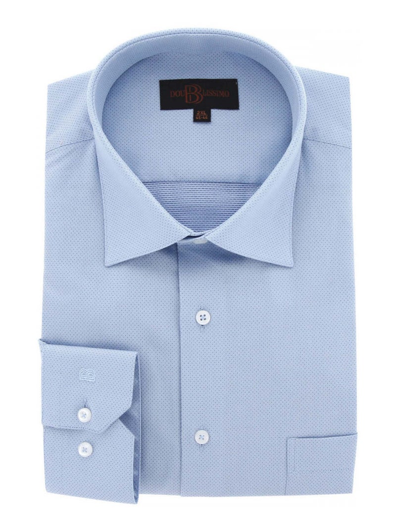 Chemise homme grande taille tissu texturé coupe droite TONOBLU Doublissimo Bleu - Kiabi