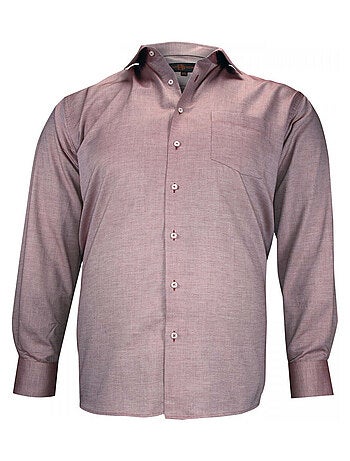 Chemise homme grande taille tissu texturé coupe droite TONOROSSO Doublissimo Rouge , 51,52 5XL