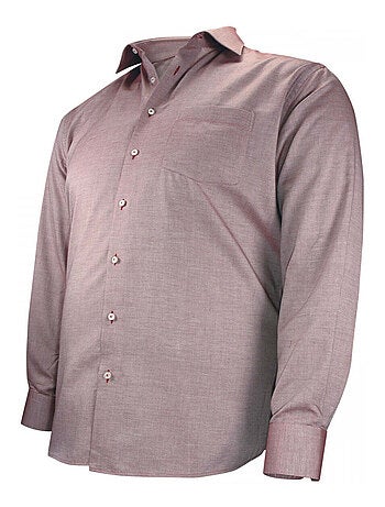 Chemise homme grande taille tissu texturé coupe droite TONOROSSO Doublissimo Rouge , 51,52 5XL