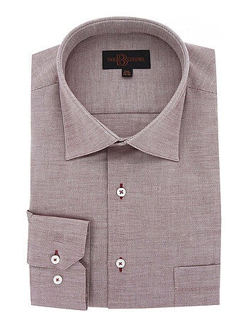 Chemise homme grande taille tissu texturé coupe droite TONOROSSO Doublissimo Rouge , 51,52 5XL