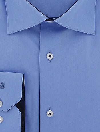 Chemise homme grande taille tissu uni coupe droite CLASSOPO Doublissimo Bleu , 45,46 2XL