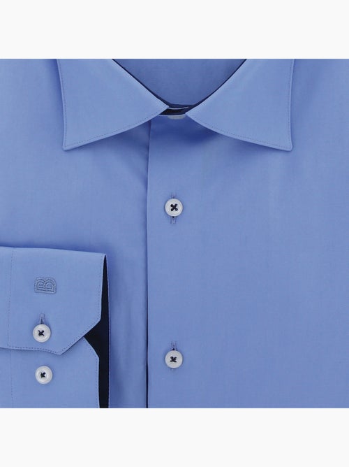 Chemise homme grande taille tissu uni coupe droite CLASSOPO Doublissimo Bleu , 45,46 2XL - Kiabi