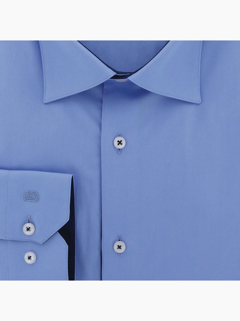 Chemise homme grande taille tissu uni coupe droite CLASSOPO Doublissimo Bleu , 45,46 2XL Bleu - Kiabi