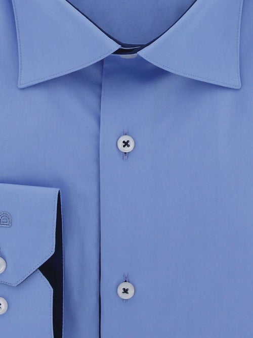 Chemise homme grande taille tissu uni coupe droite CLASSOPO Doublissimo Bleu , 47,48 3XL - Kiabi