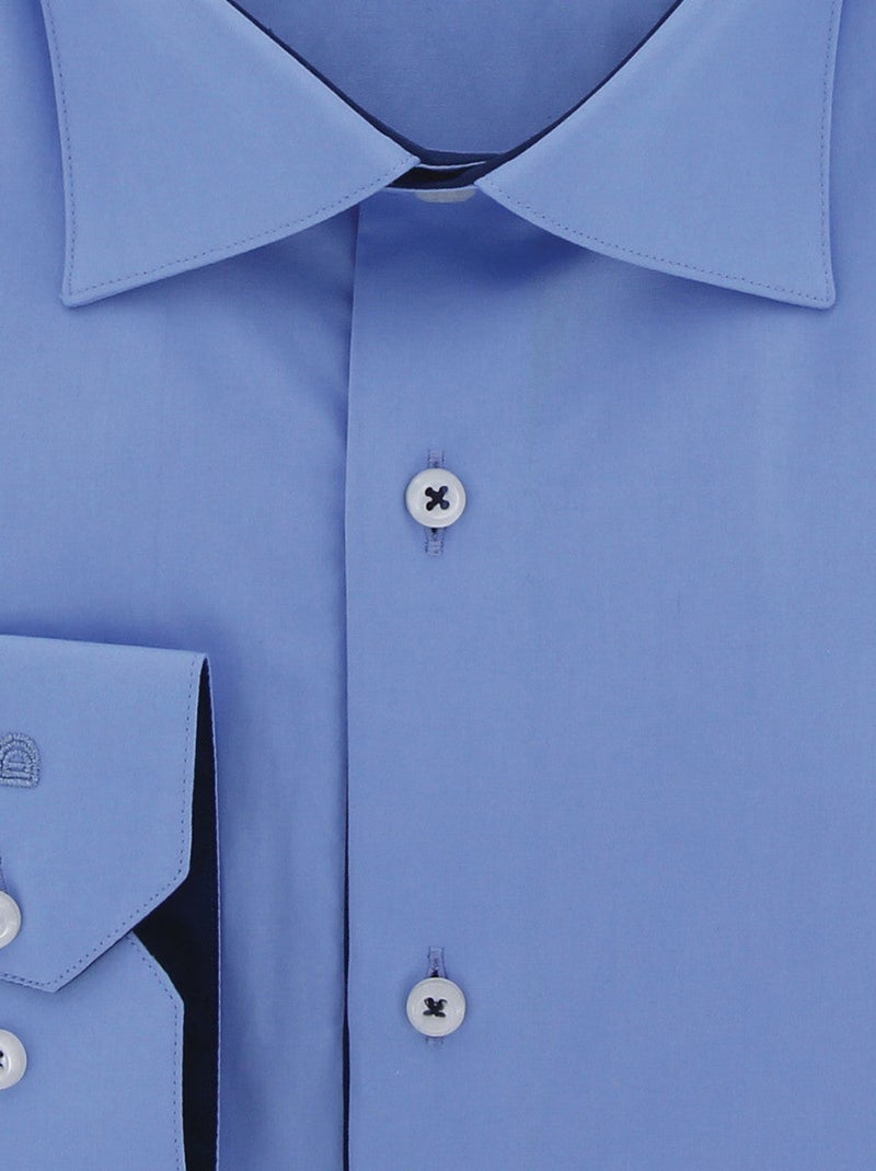 Chemise homme grande taille tissu uni coupe droite CLASSOPO Doublissimo Bleu , 47,48 3XL Bleu - Kiabi