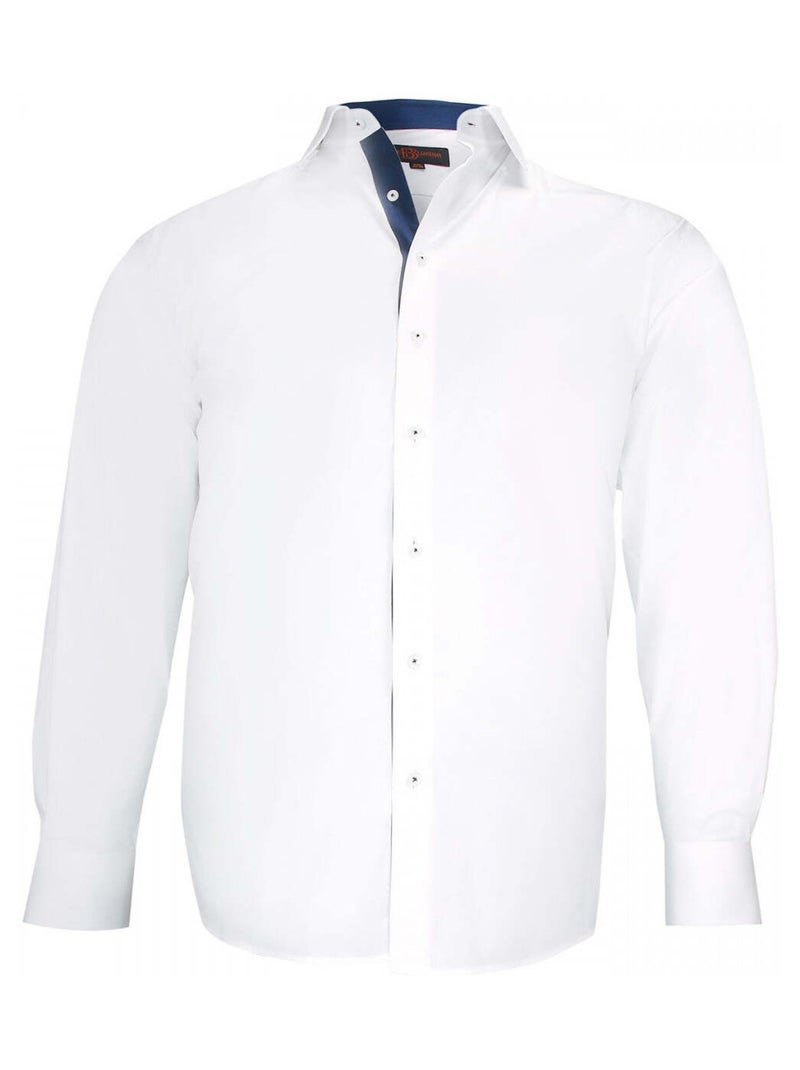 Chemise homme grande taille tissu uni coupe droite CLASSOPO Doublissimo Bleu , 47,48 3XL Bleu - Kiabi