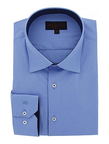 Chemise homme grande taille tissu uni coupe droite CLASSOPO Doublissimo Bleu , 47,48 3XL