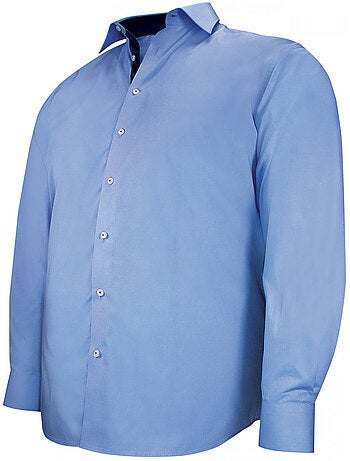 Chemise homme grande taille tissu uni coupe droite CLASSOPO Doublissimo