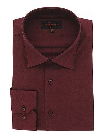 Chemise homme grande taille tissu uni coupe droite FILOPPO Doublissimo Bordeaux , 49,50 4XL