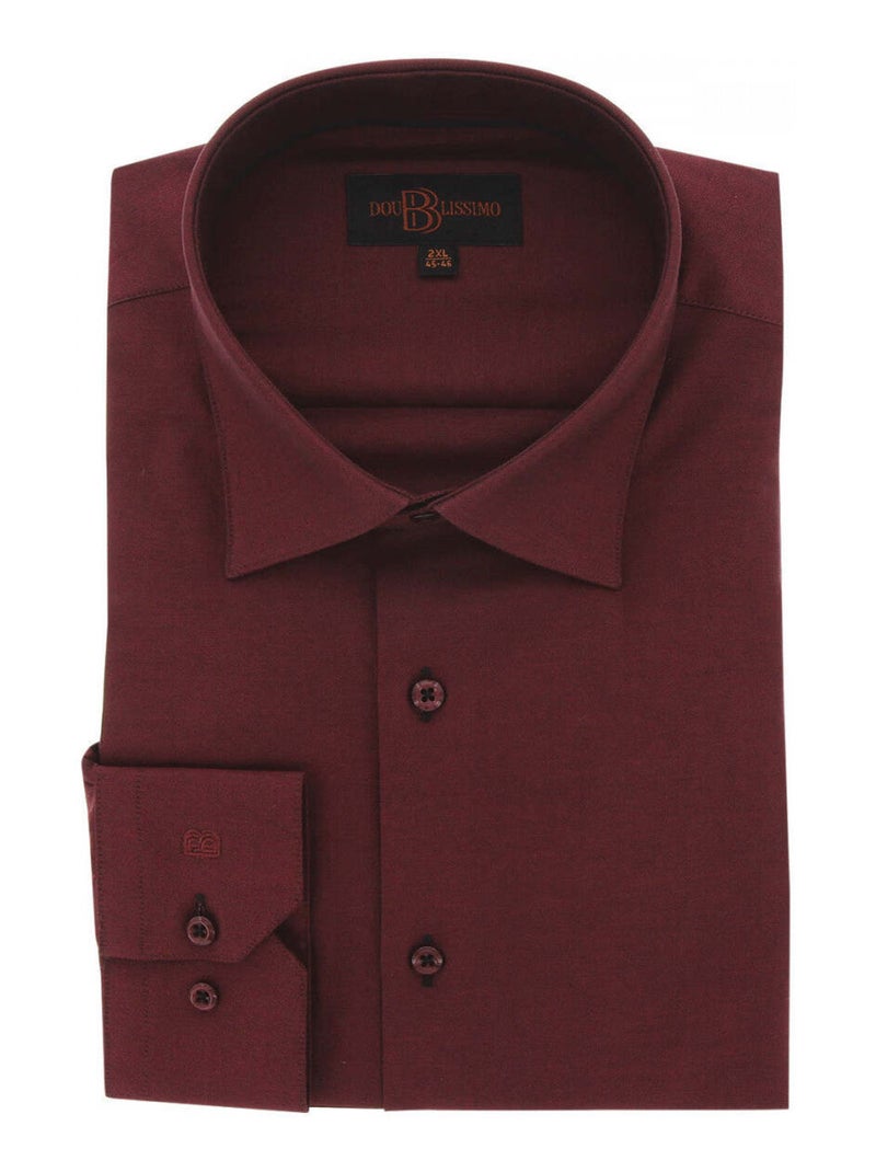 Chemise homme grande taille tissu uni coupe droite FILOPPO Doublissimo Bordeaux , 45,46 2XL Bordeaux - Kiabi