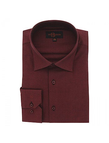 Chemise homme grande taille tissu uni coupe droite FILOPPO Doublissimo Bordeaux , 45,46 2XL