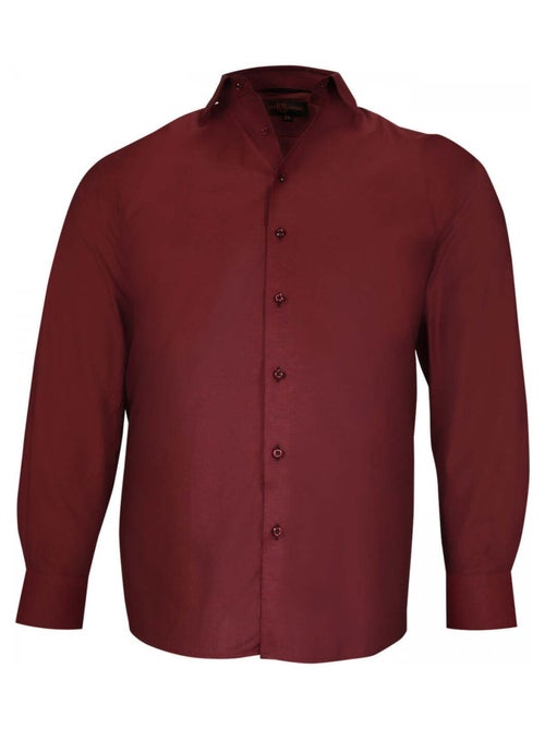 Chemise homme grande taille tissu uni coupe droite FILOPPO Doublissimo - Kiabi