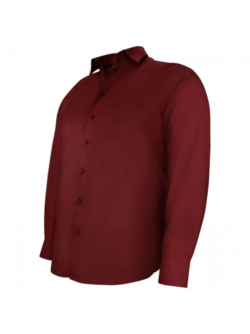 Chemise homme grande taille tissu uni coupe droite FILOPPO Doublissimo Rouge , 51,52 5XL - Kiabi