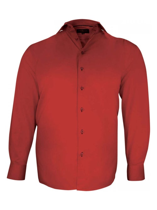 Chemise homme grande taille tissu uni coupe droite FILOPPO Doublissimo Rouge , 51,52 5XL - Kiabi