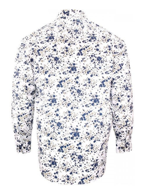 Chemise homme grande taille tissus à motifs coupe droite FLOREALE Doublissimo Blanc , 49,50 4XL - Kiabi