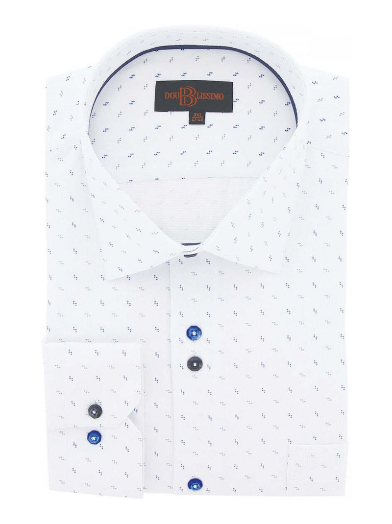 Chemise homme grande taille tissus à motifs coupe droite FRECCIA Doublissimo Blanc , 45,46 2XL Blanc - Kiabi