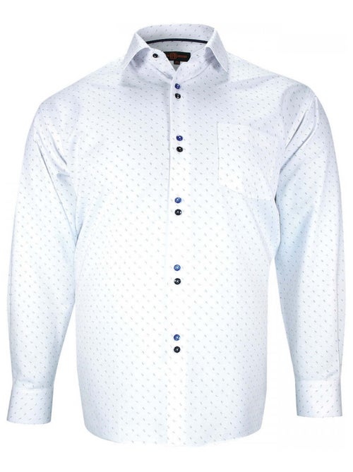 Chemise homme grande taille tissus à motifs coupe droite FRECCIA Doublissimo Blanc , 49,50 4XL - Kiabi