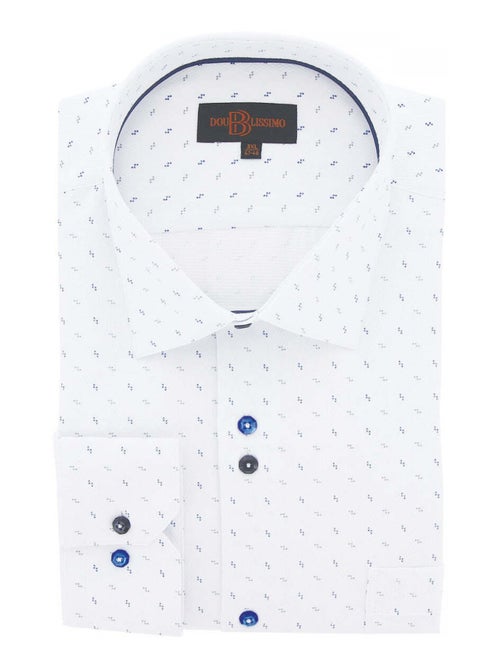 Chemise homme grande taille tissus à motifs coupe droite FRECCIA Doublissimo Blanc , 49,50 4XL - Kiabi