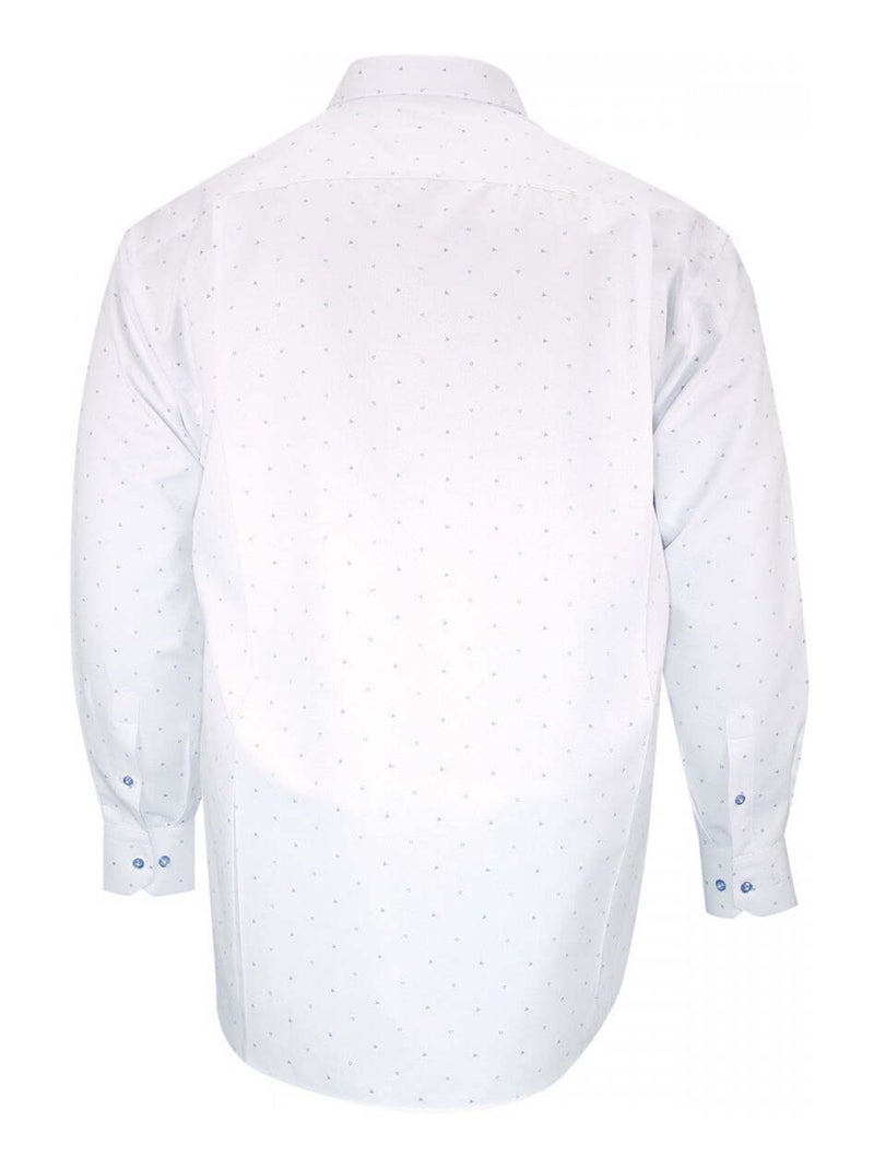 Chemise homme grande taille tissus à motifs coupe droite FURTIVO Doublissimo Blanc Bleu - Kiabi