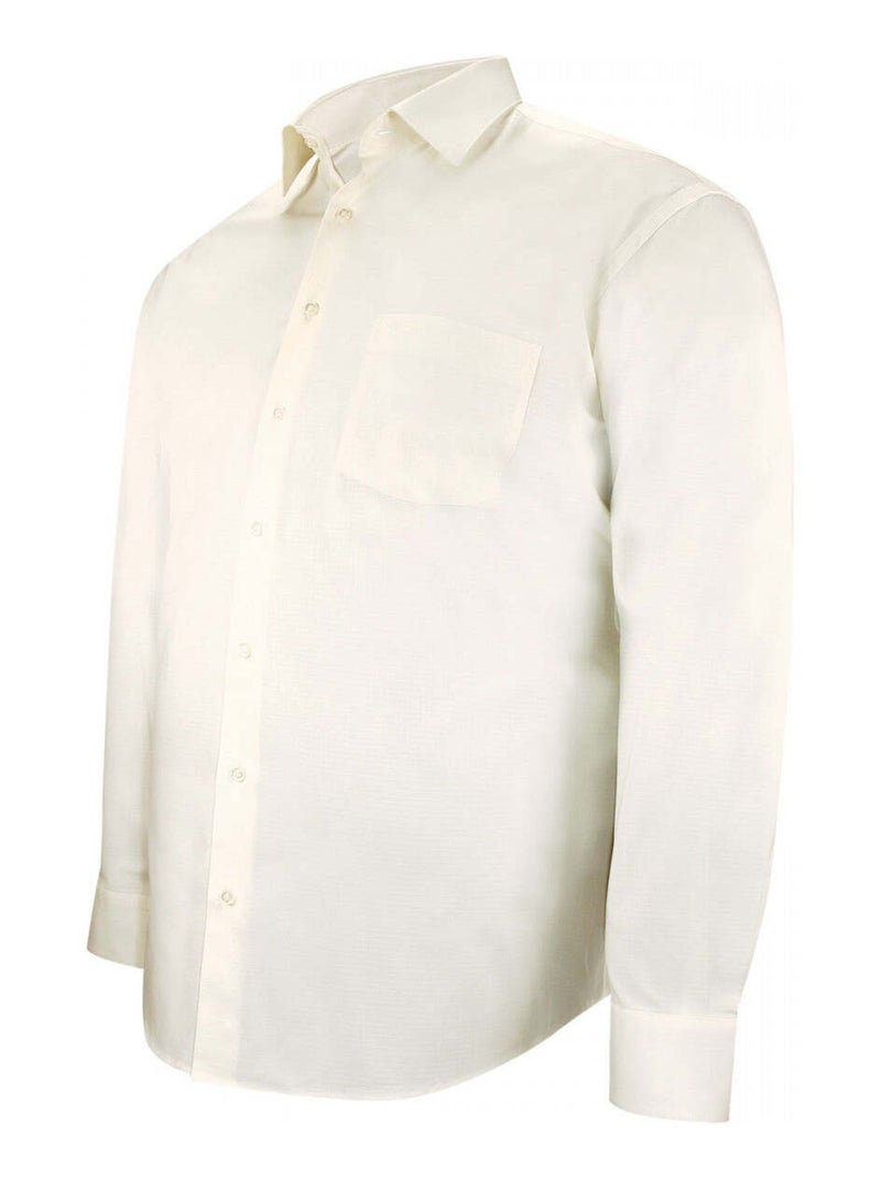 Chemise homme grande taille tissus armuré coupe droite DUOMO Doublissimo Beige , 49,50 4XL Beige - Kiabi