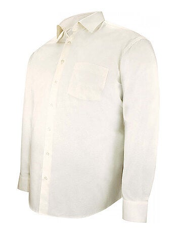 Chemise homme grande taille tissus armuré coupe droite DUOMO Doublissimo Beige , 51,52 5XL