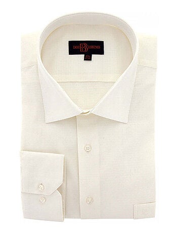 Chemise homme grande taille tissus armuré coupe droite DUOMO Doublissimo Beige , 51,52 5XL