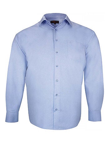 Chemise homme grande taille tissus chevron coupe droite SPINADI Doublissimo Blanc , 45,46 2XL