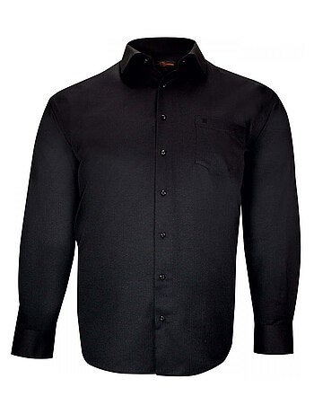 Chemise homme grande taille tissus chevron coupe droite SPINADI Doublissimo Blanc , 45,46 2XL