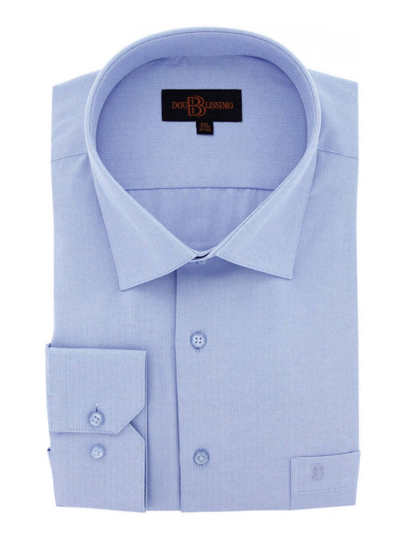 Chemise homme grande taille tissus chevron coupe droite SPINADI Doublissimo Blanc , 45,46 2XL Blanc - Kiabi