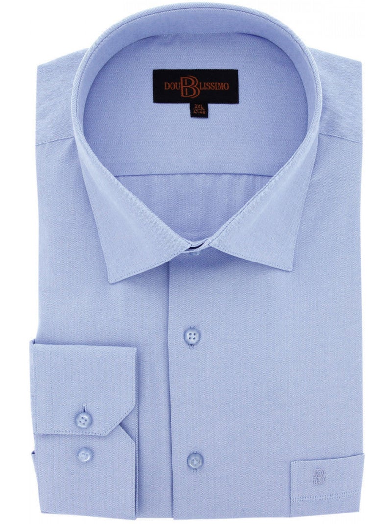 Chemise homme grande taille tissus chevron coupe droite SPINADI Doublissimo Blanc - Kiabi