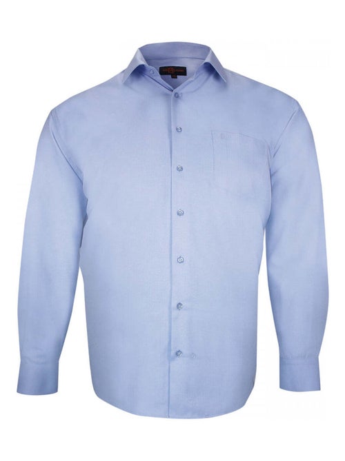 Chemise homme grande taille tissus chevron coupe droite SPINADI Doublissimo Bleu , 45,46 2XL - Kiabi