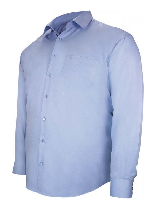 Chemise homme grande taille tissus chevron coupe droite SPINADI Doublissimo Bleu , 45,46 2XL - Kiabi