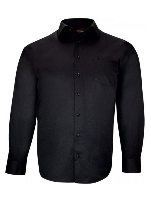 Chemise homme grande taille tissus chevron coupe droite SPINADI Doublissimo Noir , 51,52 5XL - Kiabi