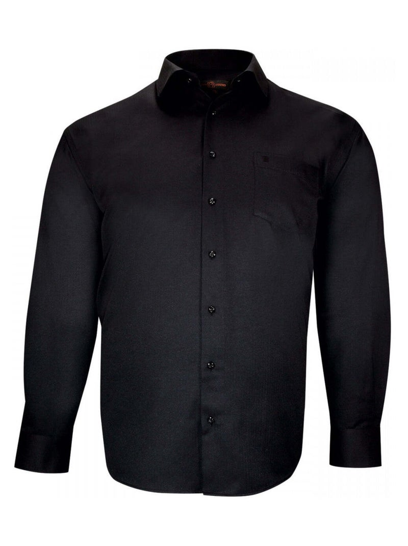 Chemise homme grande taille tissus chevron coupe droite SPINADI Doublissimo Noir , 51,52 5XL Noir - Kiabi