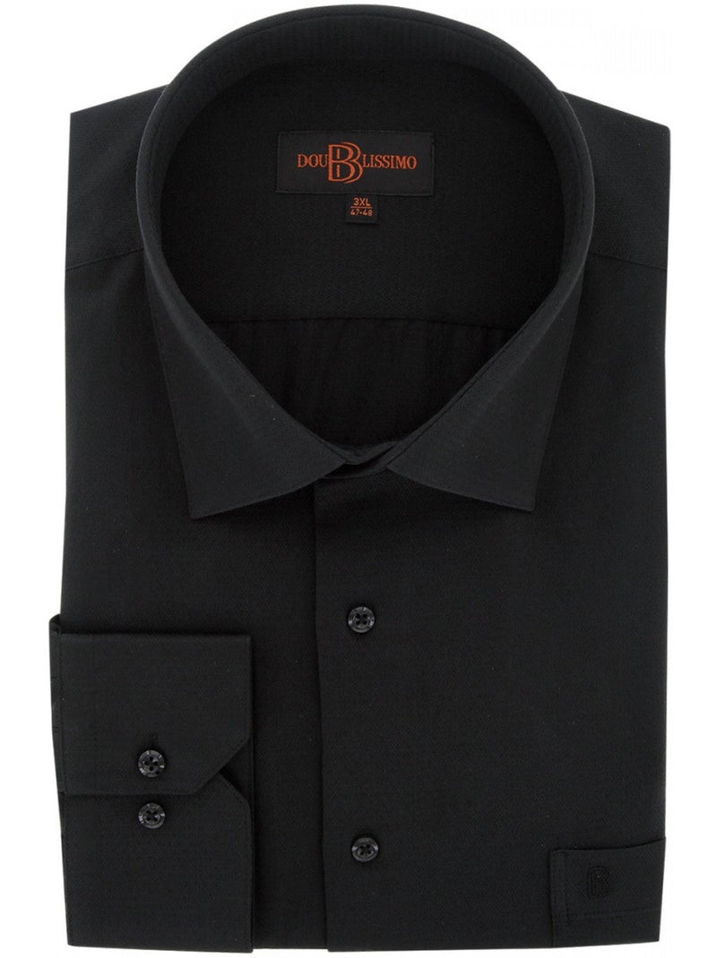 Chemise homme grande taille tissus premium armuré coupe droite BASTINI Doublissimo Bleu - Kiabi