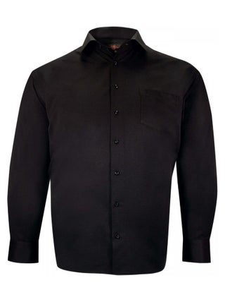 Chemise homme grande taille tissus premium armuré coupe droite BASTINI Doublissimo Noir , 49,50 4XL
