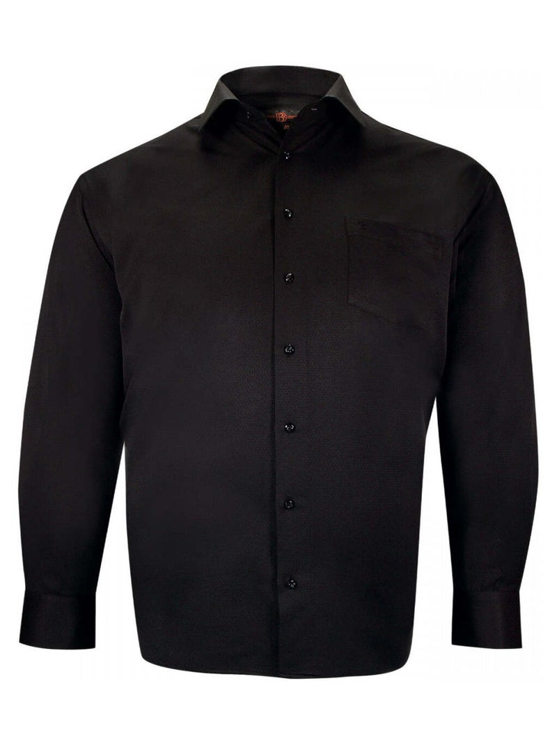 Chemise homme grande taille tissus premium armuré coupe droite BASTINI Doublissimo Noir , 49,50 4XL Noir - Kiabi