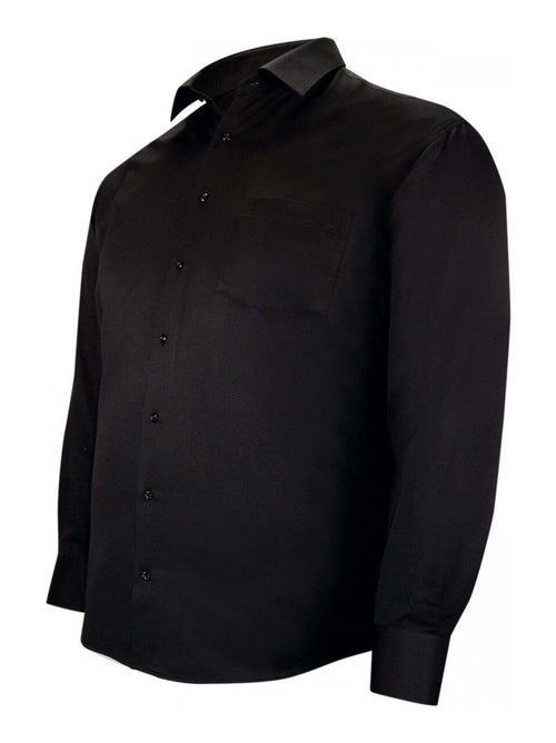 Chemise homme grande taille tissus premium armuré coupe droite BASTINI Doublissimo Noir , 51,52 5XL - Kiabi