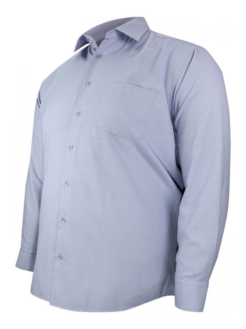 Chemise homme grande taille tissus premium armuré coupe droite DELLE Doublissimo Bleu marine - Kiabi