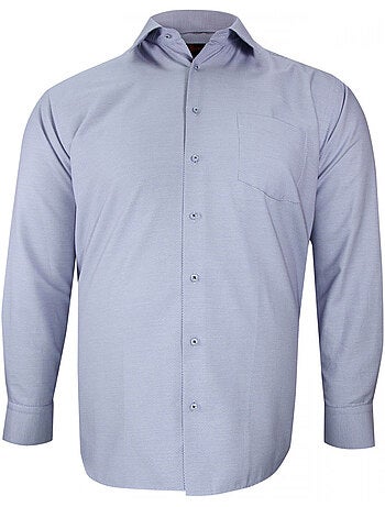 Chemise homme grande taille tissus premium armuré coupe droite DELLE Doublissimo