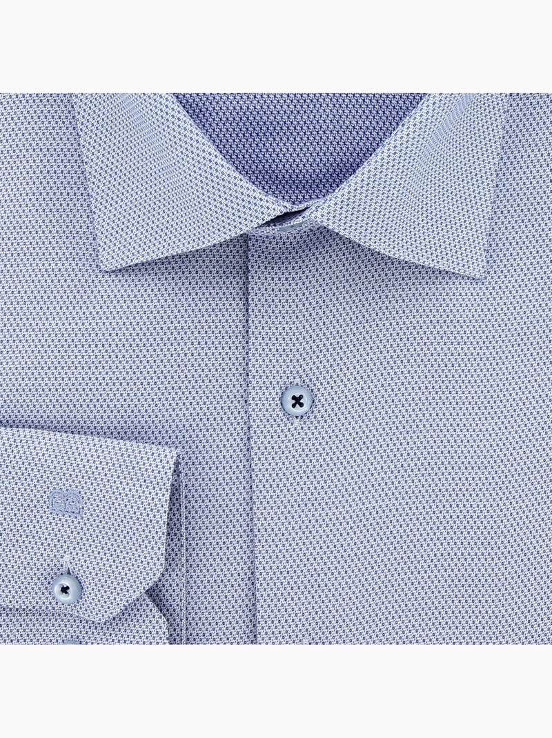 Chemise homme grande taille tissus premium armuré coupe droite DELLE Doublissimo Bleu nuit - Kiabi