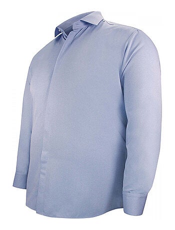 Chemise homme grande taille tissus premium armuré coupe droite ELGANZA Doublissimo Bleu , 53,54 6XL