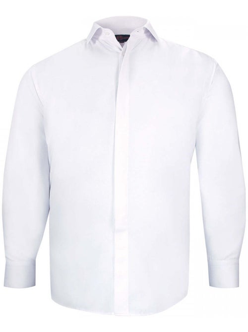 Chemise homme grande taille tissus premium armuré coupe droite ELGANZA Doublissimo Blanc , 47,48 3XL - Kiabi