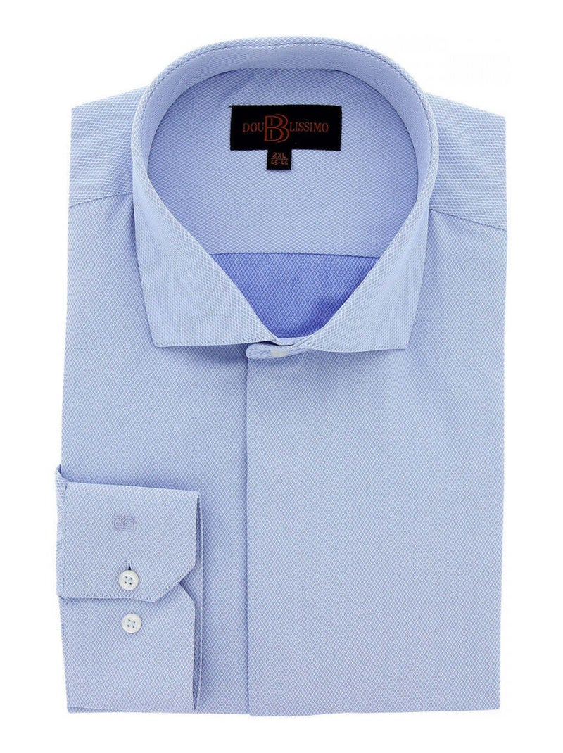 Chemise homme grande taille tissus premium armuré coupe droite ELGANZA Doublissimo Blanc - Kiabi