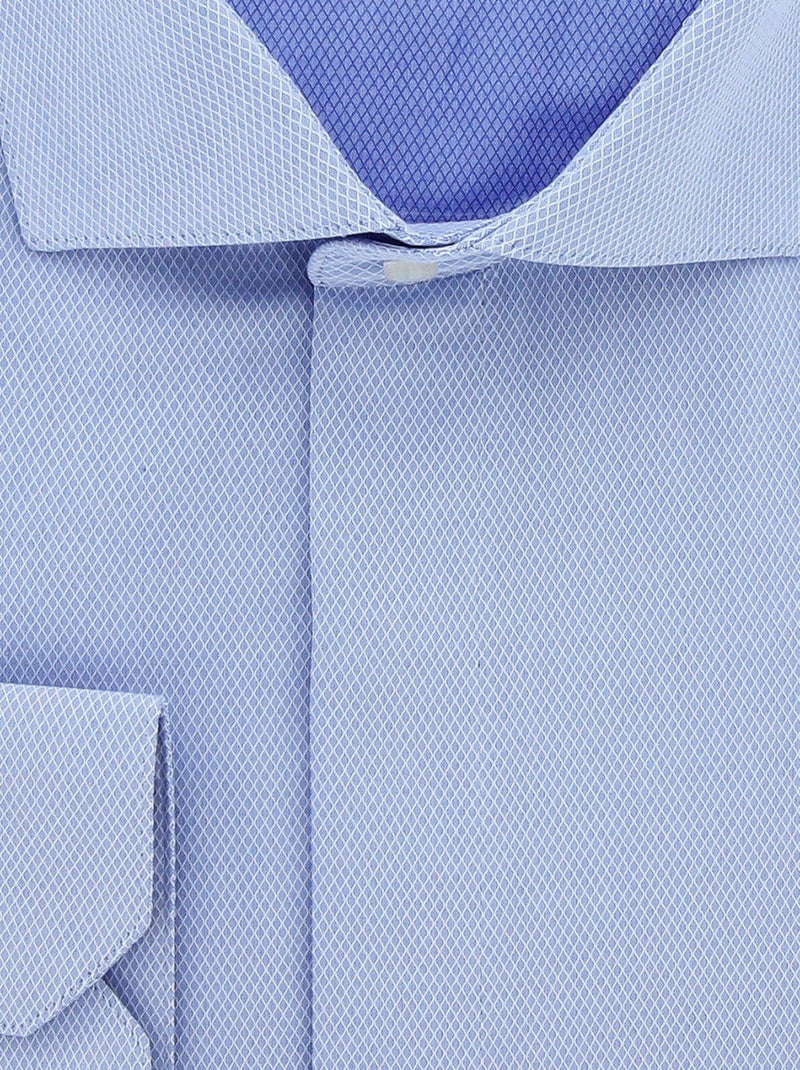 Chemise homme grande taille tissus premium armuré coupe droite ELGANZA Doublissimo Bleu , 45,46 2XL Bleu - Kiabi