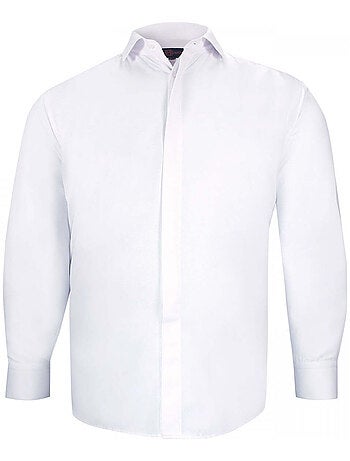 Chemise homme grande taille tissus premium armuré coupe droite ELGANZA Doublissimo Bleu , 53,54 6XL