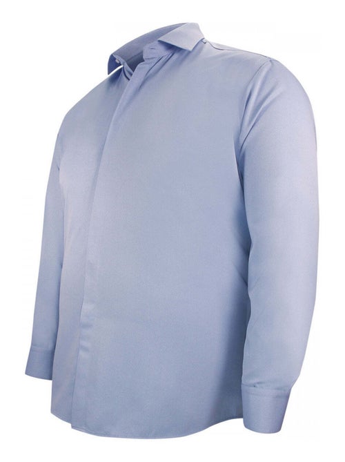 Chemise homme grande taille tissus premium armuré coupe droite ELGANZA Doublissimo Bleu , 53,54 6XL - Kiabi