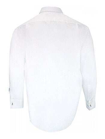 Chemise homme grande taille tissus premium armuré coupe droite NOZZE Doublissimo Blanc , 45,46 2XL