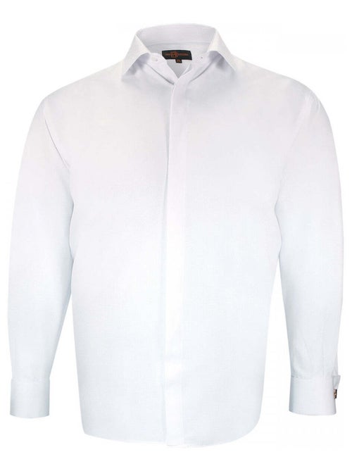 Chemise homme grande taille tissus premium armuré coupe droite NOZZE Doublissimo Blanc , 45,46 2XL - Kiabi