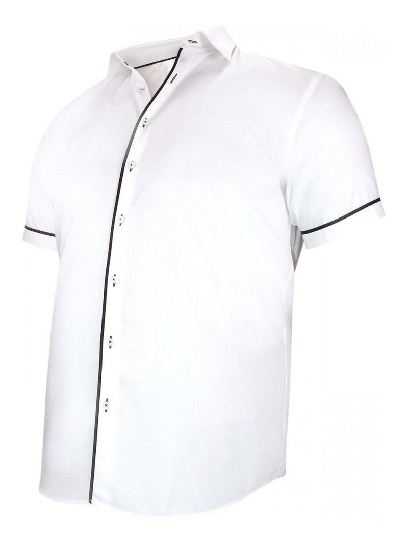Chemise homme grande taille unie avec liseré coupe droite FINTURA Doublissimo Blanc , 49,50 4XL Blanc - Kiabi